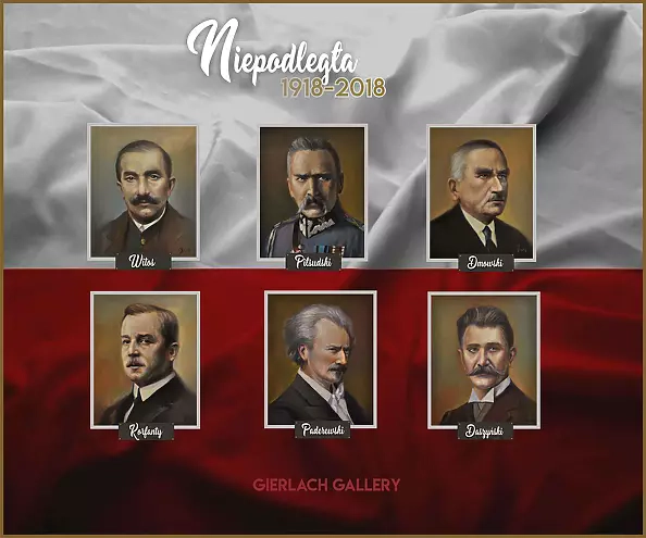 Damian Gierlach - Obraz olejny Zestaw 6 Portretów Ojcowie Niepodległości 1918-2018 GIERLACH