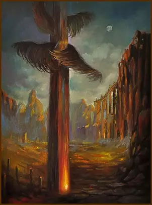 Damian Gierlach - Obraz olejny na płótnie WIZJA 23 fantasy GIERLACH