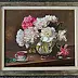 Tomasz Mrowiński - Oil painting peonies with a cup of tea