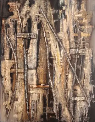 Lidia Olbrycht, Obraz strukturalny, Obraz olejny - płótno, 70 x 90