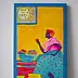 Oksana Chumakova, Triptychon-Gemälde „Viva La Cat!“, Acrylgemälde - Leinwand, 90 x 50