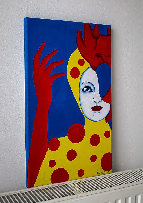 Oksana Chumakova, Obraz w formie tryptyku "Serce Dziewicy". , Obraz akrylowy - płótno, 90 x 50