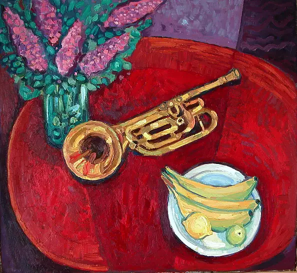 Agnieszka Polaniak - Obraz ze złotą trąbką II