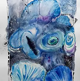 Adriana Laube, "Ocean", Akwarele, Inne - papier, 42 x 59