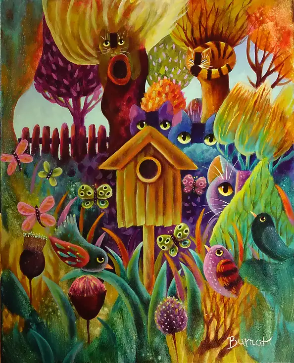 Wiesława Burnat, Lebenserwartung, Acrylgemälde - Leinwand, 30 x 40