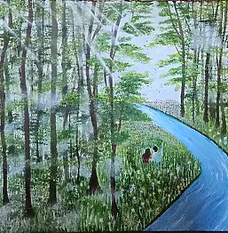 Wiktoria Bielińska, Atem des Waldes, Acrylgemälde - tafel, Leinwand, 70 x 70