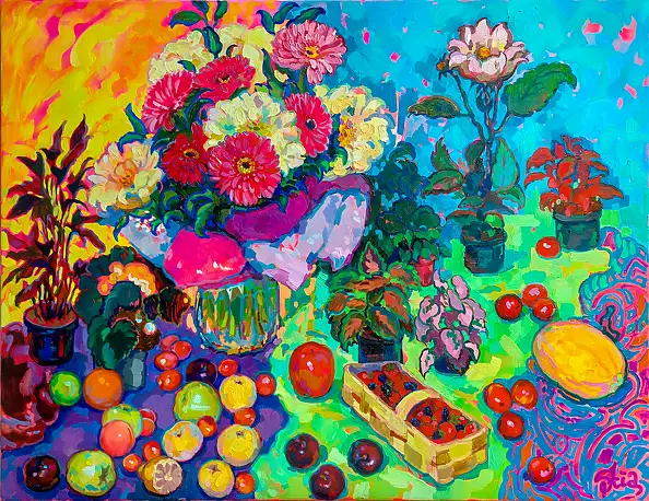 Anastasiia Kurkova, Oddech Rozkwitu, Obraz olejny - płótno, 130 x 100