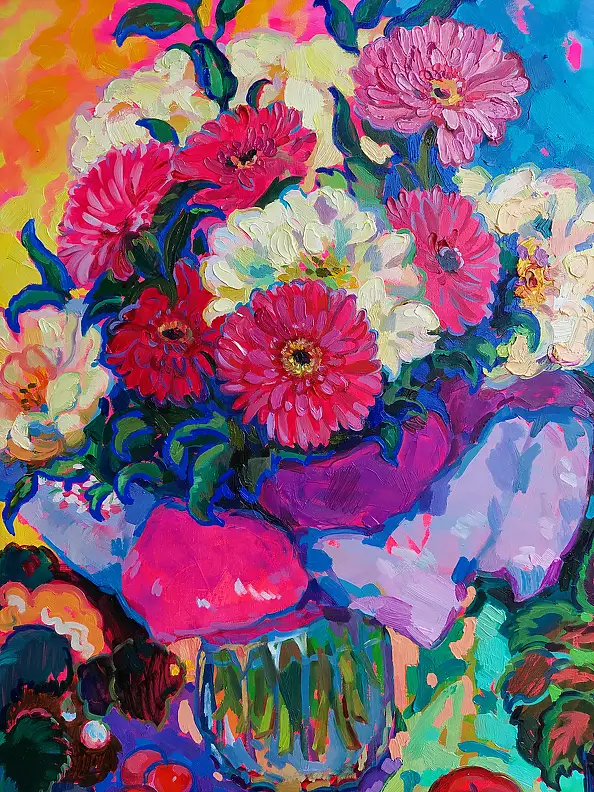 Anastasiia Kurkova, Oddech Rozkwitu, Obraz olejny - płótno, 130 x 100