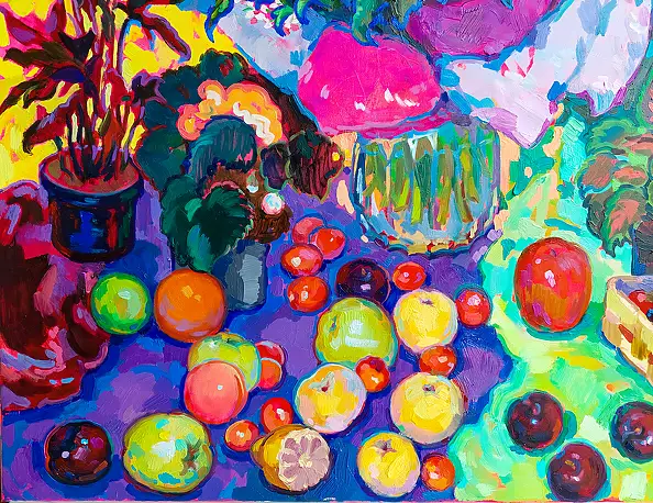 Anastasiia Kurkova, Oddech Rozkwitu, Obraz olejny - płótno, 130 x 100