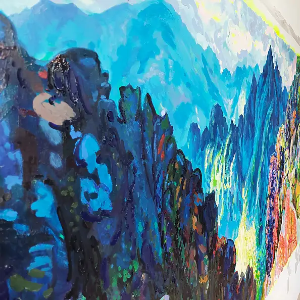 Anastasiia Kurkova, Breath of the Heights, Oil painting - canvas, 200 x 120