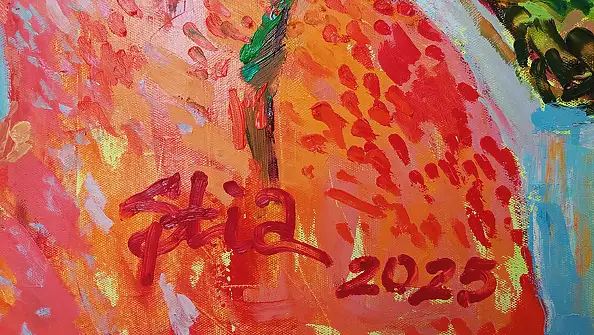 Anastasiia Kurkova, Breath of the Heights, Oil painting - canvas, 200 x 120