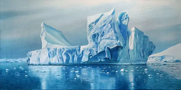 Agnieszka Długołęcka, Oderwany, dryfujący I, Obraz olejny - płótno, 100 x 50
