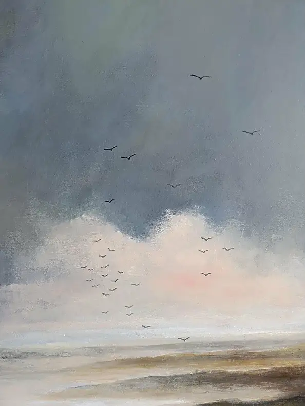 Paulina Lebida, Partenze - dipinto acrilico, Quadro ad acrilico - tela, 60 x 80