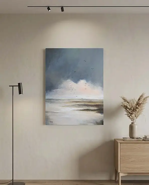 Paulina Lebida, Partenze - dipinto acrilico, Quadro ad acrilico - tela, 60 x 80