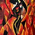 Grzegorz Zalewski, Feurige Frau, Acrylgemälde - Leinwand, 70 x 100