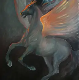 Agnieszka Słowik Kwiatkowska, Огненный Пегас, Масляная картина - холст, 60 x 80