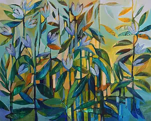 Aleksandra Adamczak - Barbara's garden in blue tones