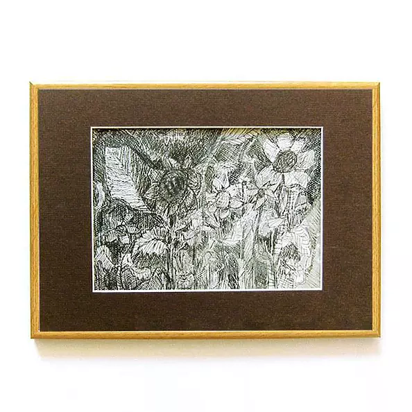 Anna Skowronek - Ogród -  czarno biały rysunek