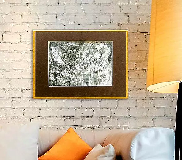 Anna Skowronek - Ogród -  czarno biały rysunek