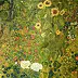 Ewa Jabłońska - Cottage jardin avec un tournesol - a / g Gustav Klimt
