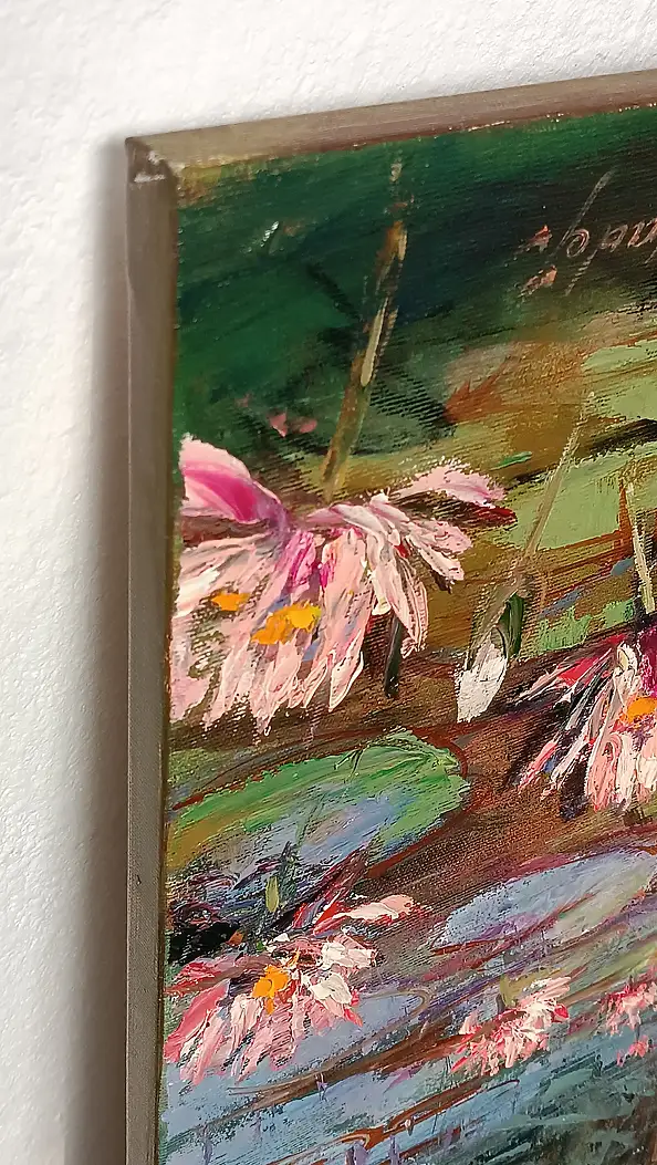 Jolanta Madej, Garden with Lilies, Oil painting - canvas, 100 x 90