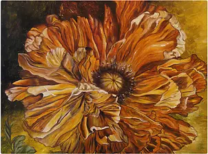   - Oil painting Flamenco Flower (a flower + a dancer) with Swarovski