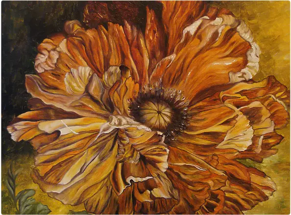 Yuliya Strizhkina - Oil painting Flamenco Flower (a flower + a dancer) with Swarovski