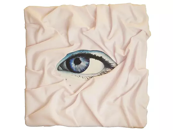 Yuliya Strizhkina - Oil painting The Soul Mirror with Swarovski crystals