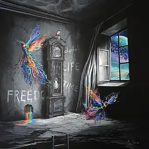 Martyna Mączka, Window, Acrylic painting - canvas, 100 x 100