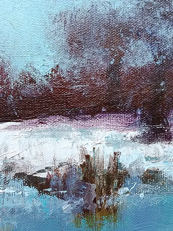 Kamila Ossowska, Okruchy zimy, Obraz akrylowy - płótno, 20 x 20
