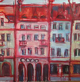 Adrian Kempa, Старый город 1, Масляная картина - холст, 80 x 50