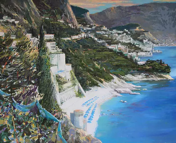 Jerzy Martynów - Oil on canvas Coast Amalfijskie