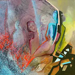 Anna Lupa Suchy, Luce oliva, Quadro a olio - tela, 50 x 50