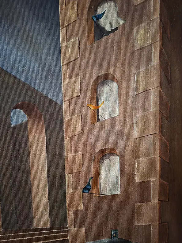 Giovanni Greco, uber das Ding selbst hinaus, Ölbild - Leinwand, 60 x 70