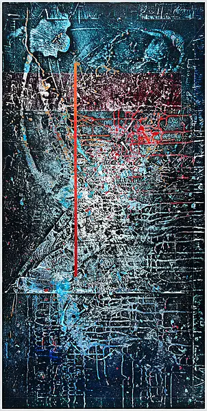 Jakub Margasinski, On mówi do nas układami II, Obraz akrylowy - deska, 60 x 120