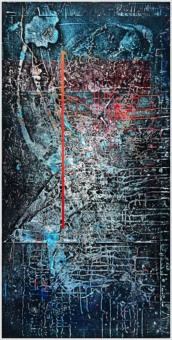 Jakub Margasinski, On mówi do nas układami II, Obraz akrylowy - deska, 60 x 120
