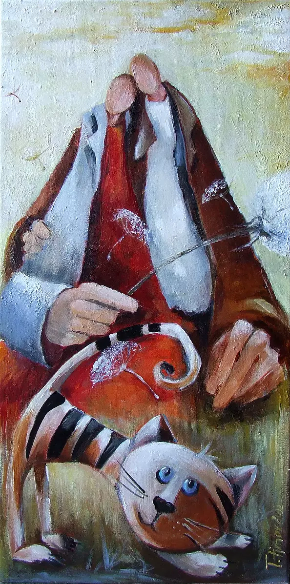 Tuśka Timor - He, she, dandelion and a cat