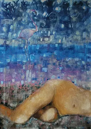 Maria Mamczur - She and flamingos