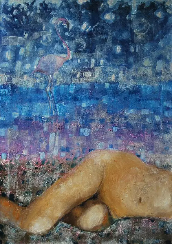 Maria Mamczur - She and flamingos