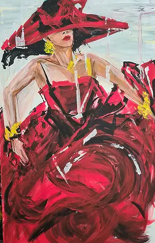 małgorzata machynia, Lei e il tango, Dipinto acrilico - tela, 100 x 150