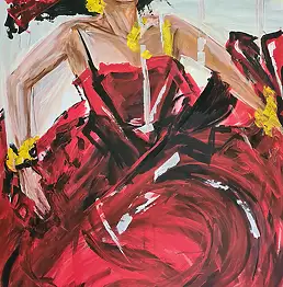 małgorzata machynia, She and the tango, Acrylic painting - canvas, 100 x 150