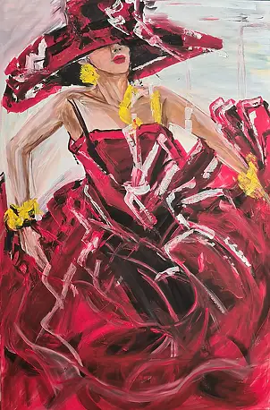 małgorzata machynia, Lei e il tango, Dipinto acrilico - tela, 100 x 150