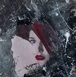 Katarzyna Kwapisz, Она, Темпера, Колаж, Інші - папір, 28 x 33