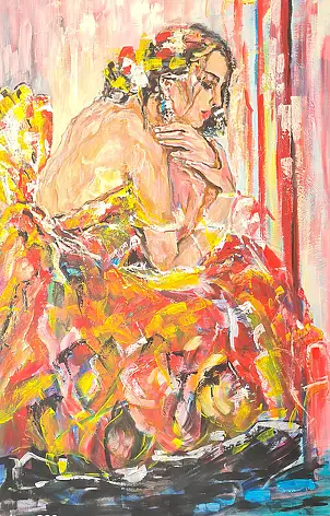 małgorzata machynia, Ona, Obraz akrylowy - płótno, 100 x 150