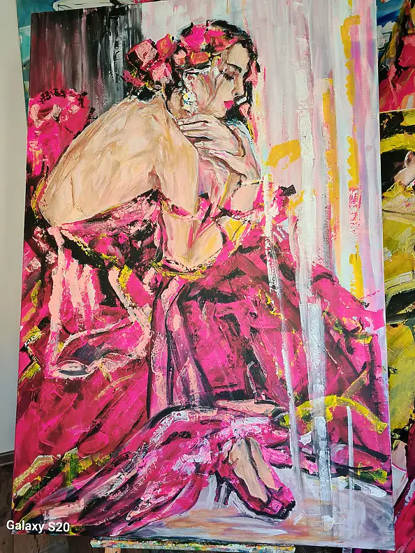 małgorzata machynia, Она, Акрилова картина - холст, 100 x 150