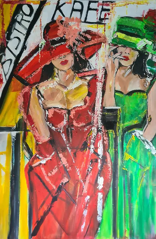 małgorzata machynia, They. I. Love, Acrylic painting - canvas, 100 x 150