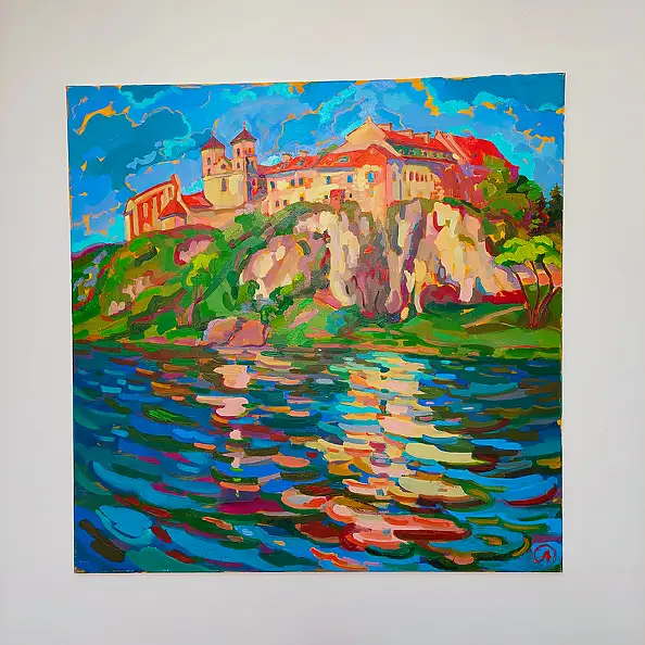 Anastasiia Kurkova, Opactwo Benedyktyńskie, Obraz olejny - płótno, 100 x 100