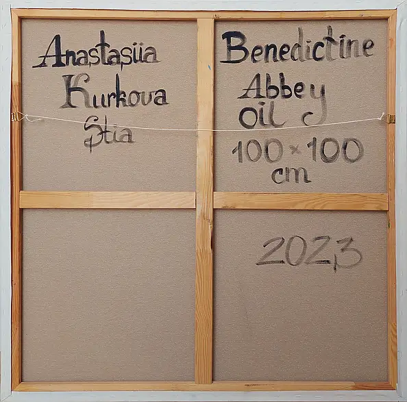 Anastasiia Kurkova, Opactwo Benedyktyńskie, Obraz olejny - płótno, 100 x 100