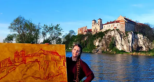 Anastasiia Kurkova, Opactwo Benedyktyńskie, Obraz olejny - płótno, 100 x 100