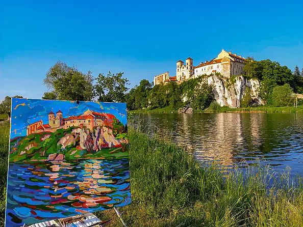 Anastasiia Kurkova, Opactwo Benedyktyńskie, Obraz olejny - płótno, 100 x 100